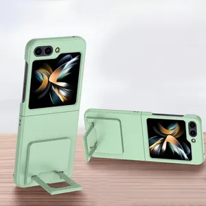 New Arrival Luxury Foldable Phone Cases for Galaxy Z Flip 5 PC Case Mobile Back Covers for Samsung Z Flip 5 with Holder