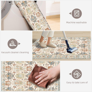 Tapis de chevet moderne géométrique à poils ras de style américain de 10 mm, personnalisé, en polyester, pour table basse, lavable à la main, fabriqué à la machine, en PVC - Product Image 5