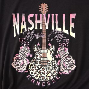 <span class=keywords><strong>T</strong></span>-<span class=keywords><strong>Shirt</strong></span> Nashville <span class=keywords><strong>Femme</strong></span> Ample <span class=keywords><strong>Vintage</strong></span> Léopard Guitare <span class=keywords><strong>Rock</strong></span> Band Country Motif Jersey Casual XL Chemises pour l'é<span class=keywords><strong>t</strong></span>é - Product Image 2