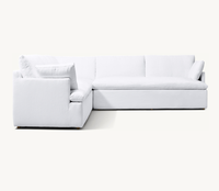 Canapé d'angle modulable en forme de L avec coussin d'assise et accoudoir gauche Cloud Track pour salon et chambre d'hôtel