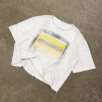 T-shirt graphique vintage personnalisé QYOURECLO, coupe oversize, style streetwear usé, t-shirts délavés à l'acide pour hommes