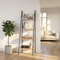 Étagère industrielle moderne en gros avec panneaux en bois multi-niveaux et structure en acier pour salon, appartement locatif, entrée