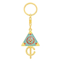 Pendentifs marocains avec motifs triangulaires et circulaires, accessoires décoratifs, souvenirs touristiques, porte-clés culturels