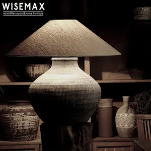 WISEMAX家具热卖家居装饰新款简约圆柱陶瓷客厅台灯