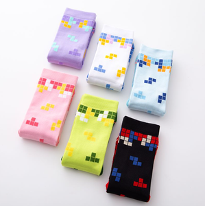 Chaussettes de sport unisexes à imprimé <span class=keywords><strong>Tetris</strong></span> rétro - Chaussettes mi-mollet respirantes à haute élasticité pour le streetwear et la salle de sport - Product Image 2