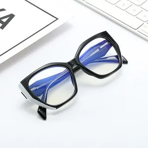 2022 Fashionable Anti-blue Light Optical Glasses Frame TR90 CP spring frame Injection Plastic Eyewear Two-color Polygon Glasses
