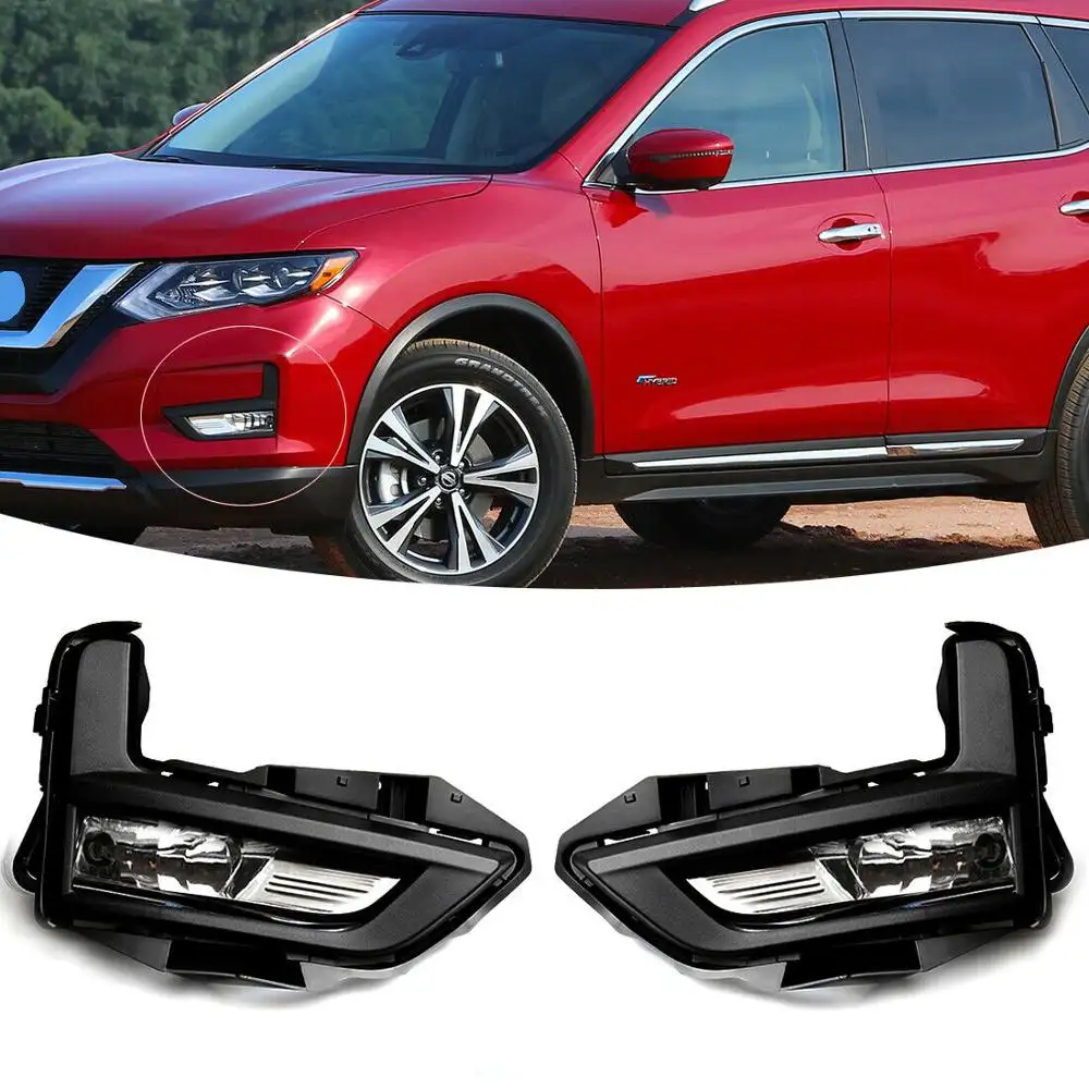 Auto Accessoires Halogeen Bumper Rijden Spot Fog Lamp Dagrijverlichting Drl Voor Nissan Rogue X-Trail 2017 2018 2019 2020