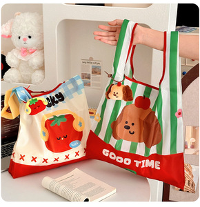 กระเป๋าช้อปปิ้งซูเปอร์มาร์เก็ตน่ารัก พับเก็บได้ พกพาสะดวก ความจุขนาดใหญ่ กันน้ำ กระเป๋าถือสำหรับซื้อผักในตลาด เป็นมิตรกับสิ่งแวดล้อม - Product Image 1