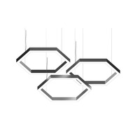 Lampes suspendues LED modernes hexagonales pour plafond, luminaires suspendus en aluminium pour bureau, lustre linéaire suspendu, CRI élevé 95, dimmable