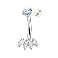 Bijoux de piercing pour nombril hypoallergéniques sans nickel, vente chaude, prix de gros, bijoux en titane de qualité implantable F 136