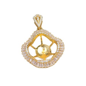Pendentif carré en argent S925, base vide, accessoire de bricolage pour bijoux en perles, semi-fini, base d'accessoire JG5998, base 11-12 - Product Image 5
