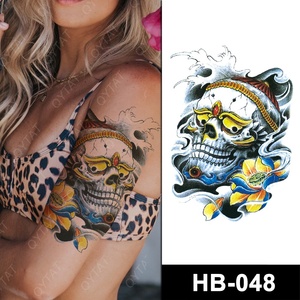 Tatuajes Temporales de Halloween con Diseños Tribales de Calaveras Horripilantes, Realistas, para Hombres y Mujeres, para <span class=keywords><strong>Manga</strong></span> y Pecho, Gran Venta - Product Image 1