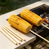 Brochettes jetables en bambou rond naturel imprimées sur mesure, longueur personnalisable pour la restauration et la grillade