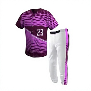 Uniforme de Béisbol Personalizado para Hombre, Talla Grande, Transpirable, de Manga Corta, con Absorción de Humedad, 100% Poliéster, Conjunto de Pantalones y Camiseta - Product Image 1