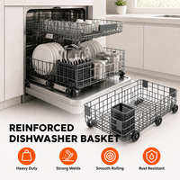 Panier de lave-vaisselle durable en acier inoxydable, enduit de nylon, haute résistance pour buffets, hôtels, salles de banquet et stations de service