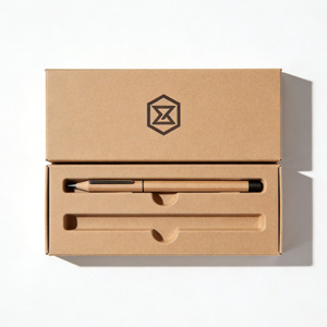 Luxury Kraft Paper Pen Gift <b>Box</b> with Custom Logo Pen Storage Case with Slot Business Gift Pen Set - Product Image 2