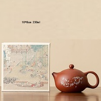 Théière en argile violette avec boîte cadeau pour la maison ou les cadeaux d'affaires
