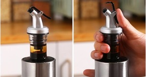 Bouteille en verre transparente réutilisable pour huile et vinaigre, vente chaude 2025, cuisine, cuisson, bouteille en verre pour sauce 300 ml - Product Image 5