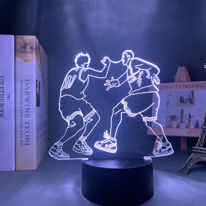 Lampe de nuit LED 3D à illusion optique Slam <span class=keywords><strong>Dunk</strong></span> en acrylique, décoration pour chambre à coucher <span class=keywords><strong>et</strong></span> salle de jeux, changeant de couleur, cadeau d'anniversaire - Product Image 3