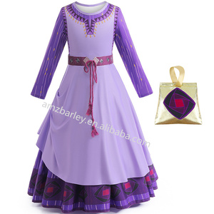Disfraces de TV y películas Disfraz de princesa Asha para niñas Cosplay Vestido púrpura Niños Halloween Fiesta de Navidad Trajes de <span class=keywords><strong>cumpleaños</strong></span> - Product Image 4