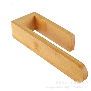 Toallero de Madera Natural de Bambú, Autoadhesivo, para Montar en la Pared, Estante para Baño y Cocina, Diseño Minimalista - Product Image 5