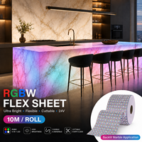 Feuille LED RVBW ultra longue, flexible, découpable, avec design de découpe, pour rétroéclairage de pierre, ultra fine, souple et pliable, pour éclairage décoratif