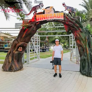 Porta decorativa ingresso creativo dinosauro in vetroresina cancello del parco a tema Jurassic dinosauro Park Gate