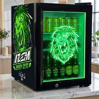 Réfrigérateur commercial pour boissons énergisantes avec logo LED personnalisé, porte vitrée, pour bar, café, hôtel, OEM, CE/CB