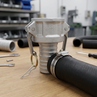 Raccords rapides Camlock en aluminium, type C avec filetage BSP, surface lisse pour applications de plomberie