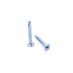 Vis autoperceuse à tête fraisée cruciforme M3.5*24, acier au carbone zingué bleu-blanc, fixation pour la construction - Product Image 2