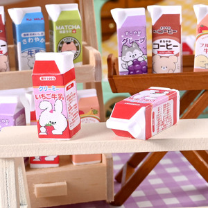 Ciondoli in resina a forma di bottiglia di latte aperta, stile cartone animato giapponese, per fai da te, accessori per miniature, decorazioni per custodie del telefono - Product Image 4