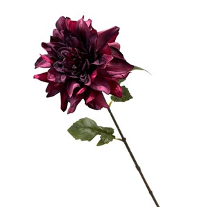 Shengjin <b>Artificial</b> <b>Flower</b> Factory Silk Dahlia Single Stem Deep Purple Layered Petals For Wedding Hotel Decor Retro Nordic Style - Product Image 1
