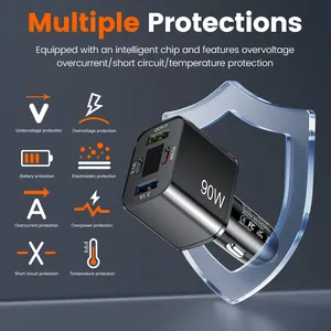 90W Car Charger Quick Charge <b>Plug</b> Lighter <b>Adapter</b> 4 Port USB-C Fast Charging Phone Charger use for iPhone Xiaomi Samsung - Product Image 3