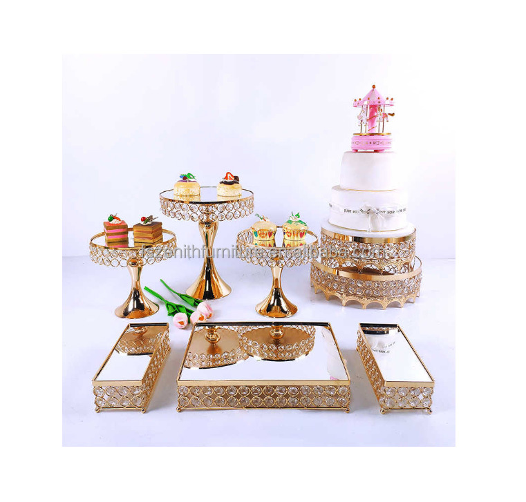 ZJCHAO Stand de gâteaux Support à Gâteau en Cristal, Plateau à Dessert