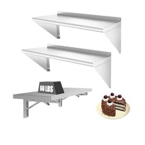 Estante Comercial de Acero Inoxidable para Montaje en Pared, Resistente, con Parte Trasera Abatible, para Cocina de Hotel o Catering - Product Image 4