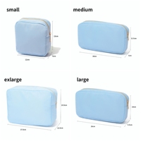 Trousse de maquillage imperméable et personnalisée en nylon et polyester pour femmes trousse de maquillage en nylon avec lettre de broderie et logo à faire soi-même