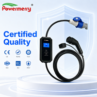 Nouveau chargeur EV portable de type 2 7 kW 32A 230V AC IP67, courant réglable, connecteur personnalisé, utilisation domestique européenne, Powermerry
