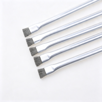 Brosse métallique double tête en acier inoxydable avec manche en aluminium, mini brosse de nettoyage pour l'élimination des scories de soudure, pour espaces étroits et usage industriel