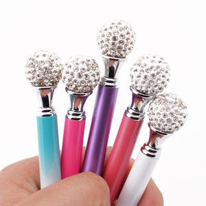 Bolígrafo de punta redonda con diseño de bola de discoteca, micro pavé de diamantes de imitación, cristal, novedoso, para oficina, regalo. - Product Image 6