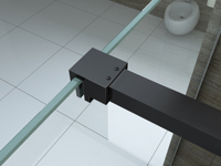 JENBELY BL-040R Cabine de douche moderne sans cadre avec panneau de verre de 8 mm d'épaisseur, style droit, panneau anti-éclaboussures