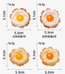 Uovo Fritto Artificiale per Colazione, Brunch, Decorazione per Feste, Puntello Alimentare Realistico, Cucina, Casa delle Bambole, Ristorante, Caffetteria, Menu, Vetrina - Product Image 2
