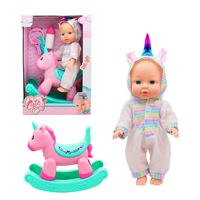 Adorable poupée en plastique souple de 12 pouces, corps vide, yeux ouverts, avec porte-clés et biberon, pour jeux d'imitation pour enfants et cadeaux pour tout-petits
