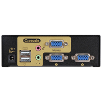 Conmutador KVM VGA de 2 Entradas VCOM, Solución para Ahorrar Espacio en Estaciones de Trabajo con Dos Computadoras, Cambio con Tecla de Acceso Rápido, Plug and Play