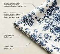 Tissu en toile tissée 100 % polyester 10S*10S 240 GSM, largeur personnalisée, imprimé Toile de Jouy vintage français, très lourd