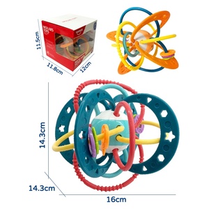 Jouets à mâcher pour bébés de 6 à 12 mois, jouets de dentition suspendus, boule de hochet en Silicone, morsure, boule de préhension - Product Image 2