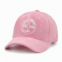 Casquette de baseball structurée de luxe sportive en sergé de velours côtelé à 6 panneaux, avec lettre brodée personnalisée, motif avion vintage, ajustable