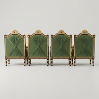 Ensemble de canapés de luxe en tissu de style européen, design classique palais français à feuilles d'or, rembourrés en éponge pour salon