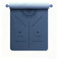 Tapis de yoga TPE de haute qualité avec logo personnalisé 185*80cm 6/8mm Épaisseur renforcée Antidérapant Épaisseur accrue Insonorisant pour hommes et femmes Tapis de Pilates