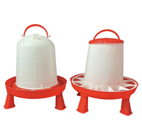 BERYS nouvelle mangeoire à poulet automatique en PP 12kg rouge et blanc avec pied poignée en acier 1 an de garantie