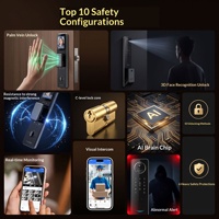 Cerradura Inteligente para Puerta Chuangjia con Reconocimiento Facial 3D, Huella Dactilar, Teclado y Wi-Fi, Totalmente Automática para Puerta de Seguridad